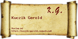 Kuczik Gerold névjegykártya